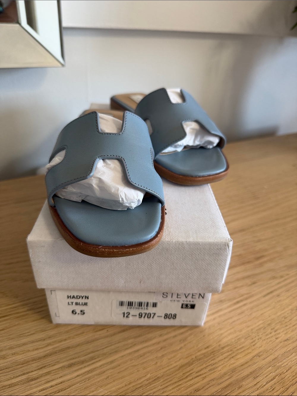 Steve Madden Light Blue Slide Sandals